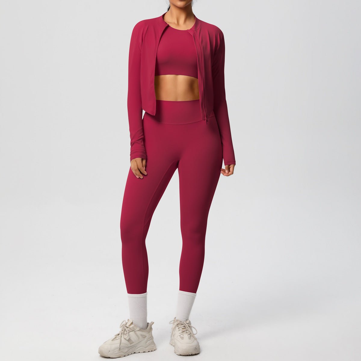 3 Piece Yoga Set with Jacket and Top - Solbana