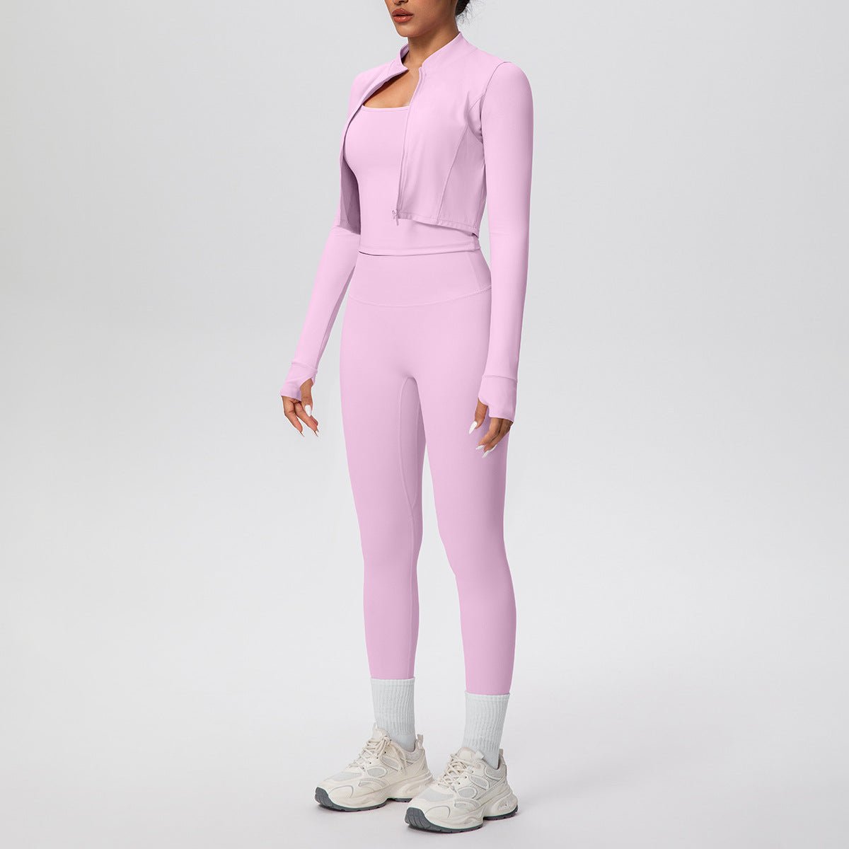 Solid Color 3 Piece Yoga Workout Set - Solbana