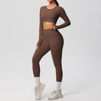 High Elastic Brushed Yoga Two Piece Set - Solbana