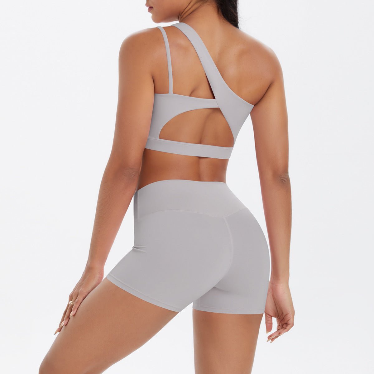 One Shoulder Nude Feel Yoga Set - Solbana