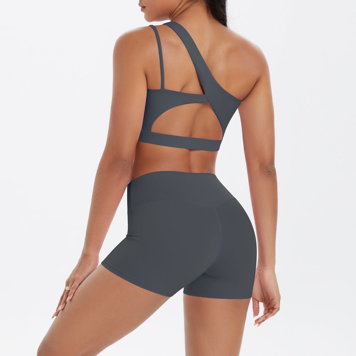 One Shoulder Nude Feel Yoga Set - Solbana