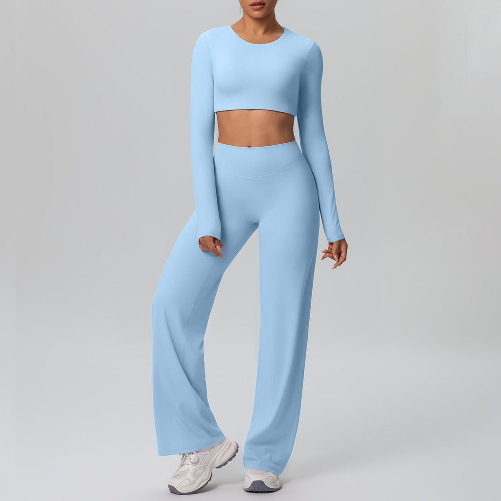 Long Sleeve Breathable Yoga Set with Chest Pad - Solbana