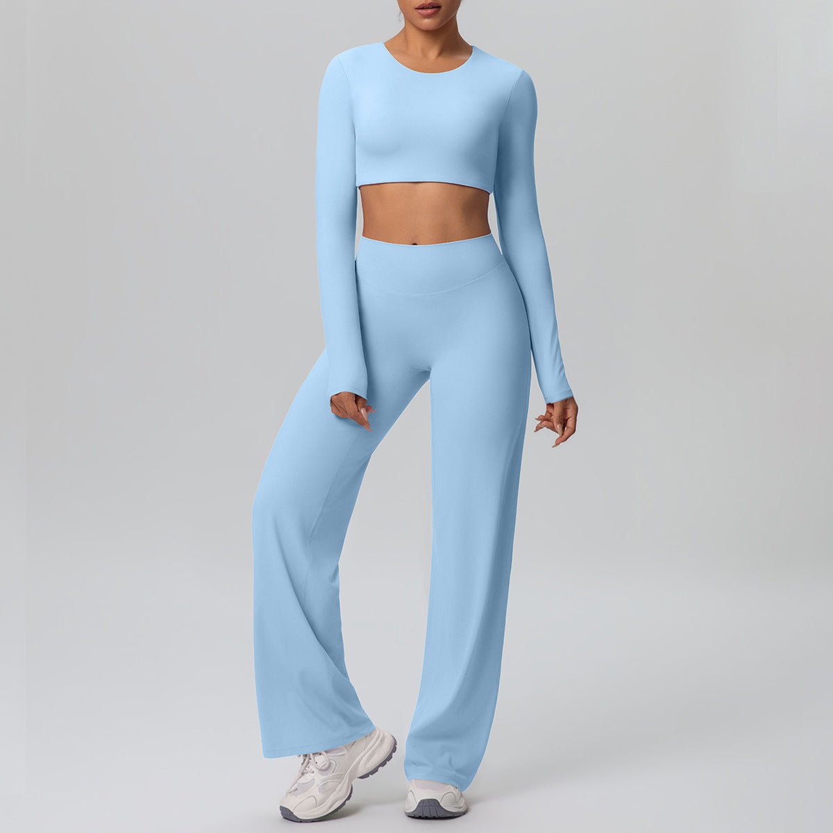 Long Sleeve Breathable Yoga Set with Chest Pad - Solbana