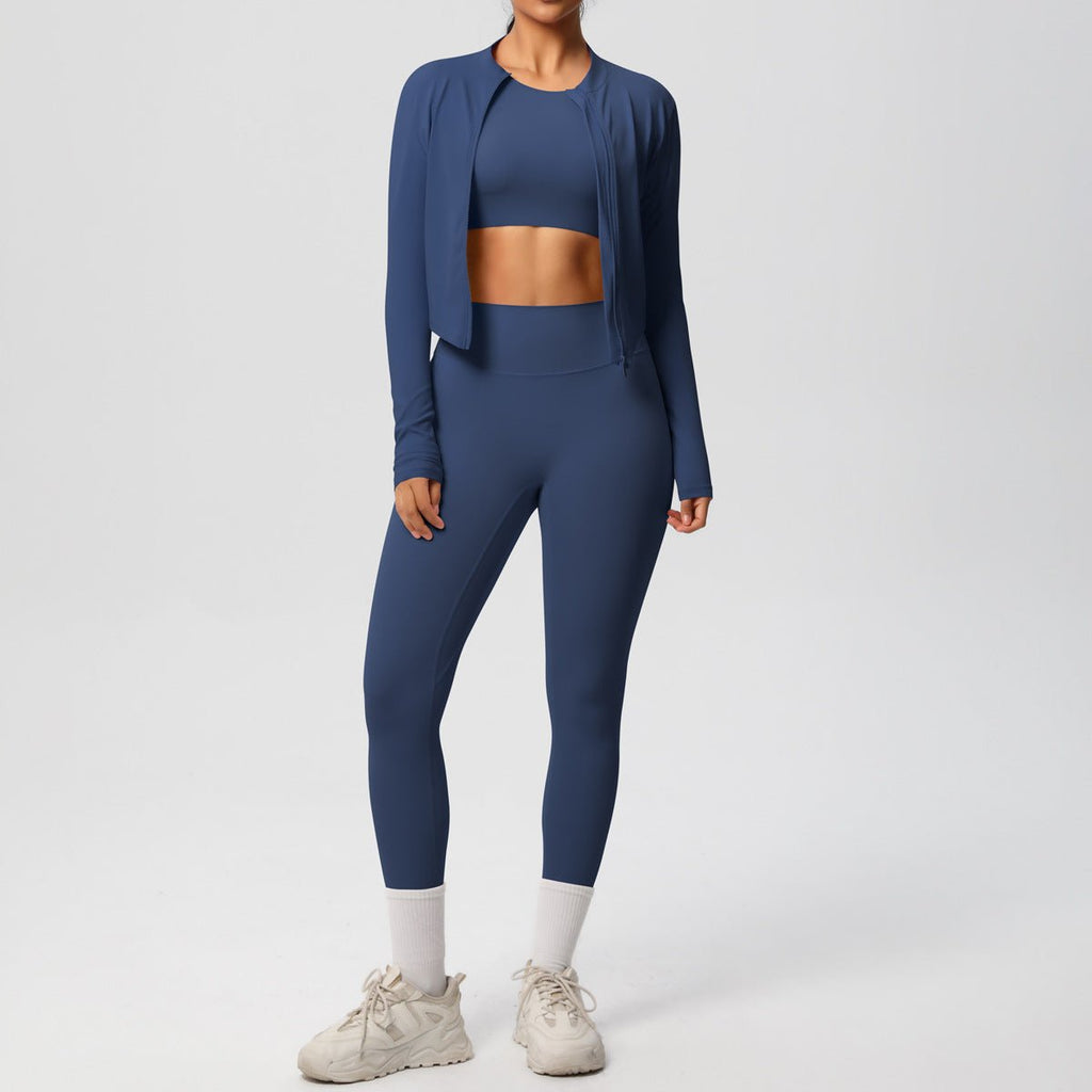 3 Piece Yoga Set with Jacket and Top - Solbana