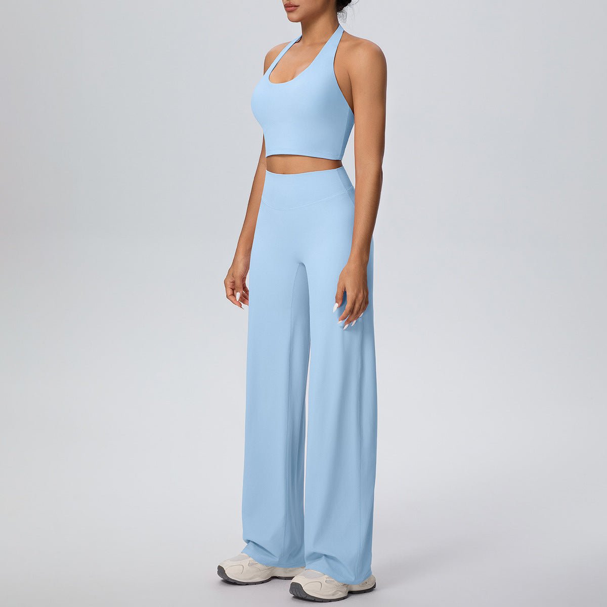 Halter Yoga Set with Straight Fit Trousers - Solbana