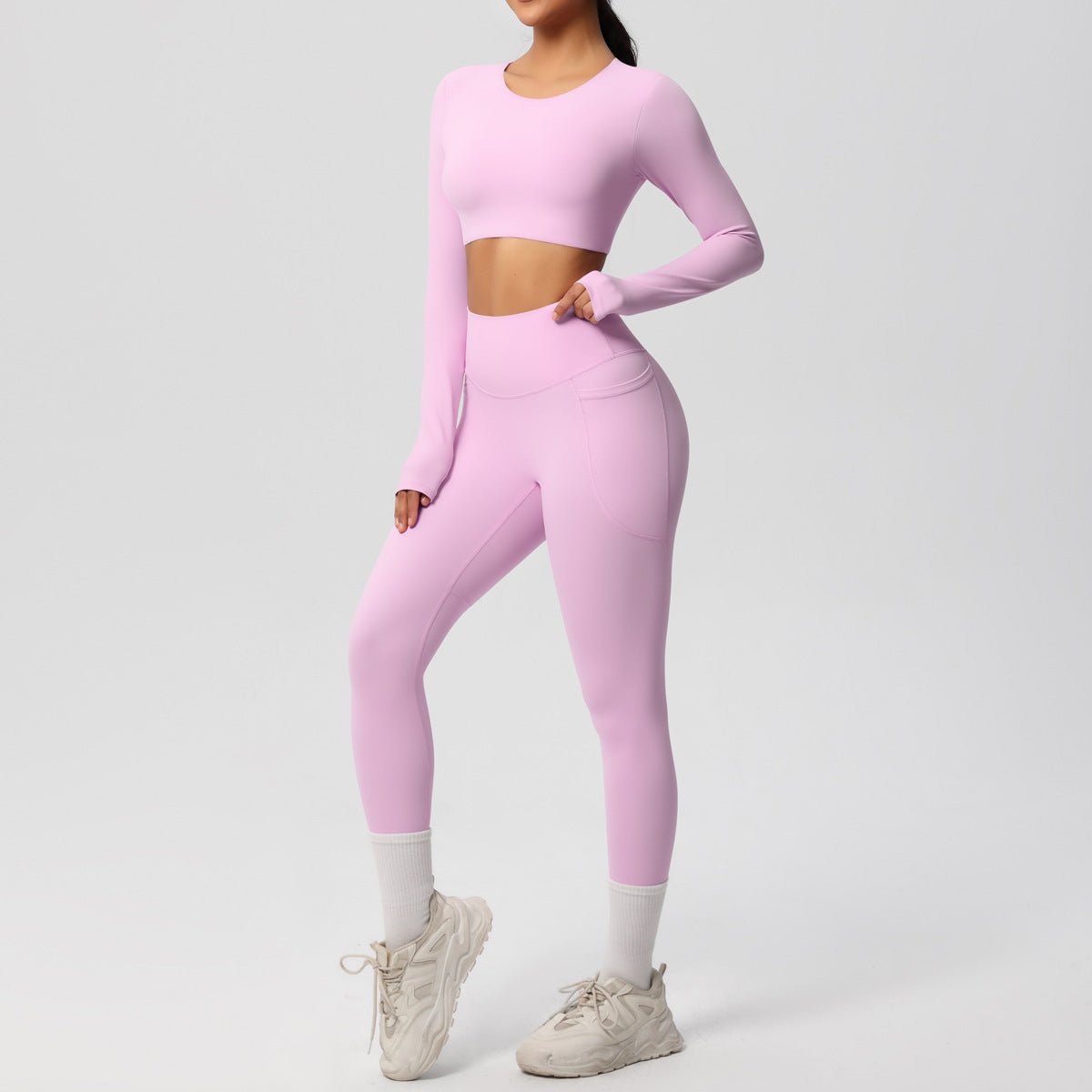 High Elastic Brushed Yoga Two Piece Set - Solbana