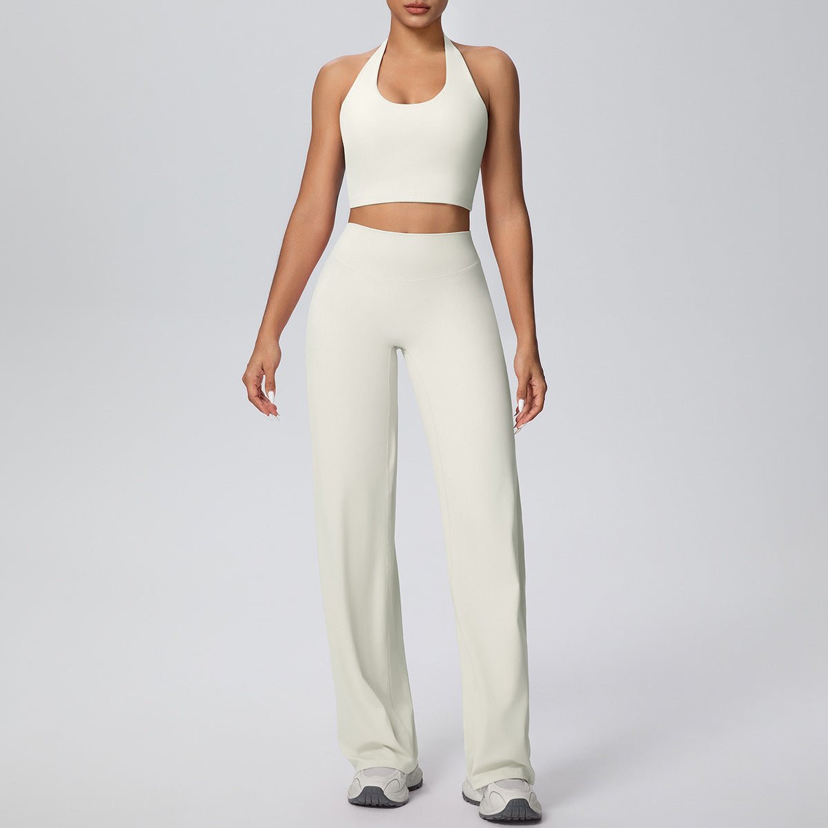Halter Yoga Set with Straight Fit Trousers - Solbana