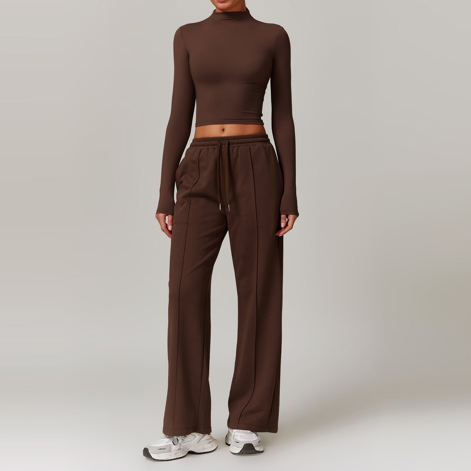 High Waist Wide Leg Workout Lounge Set - Solbana