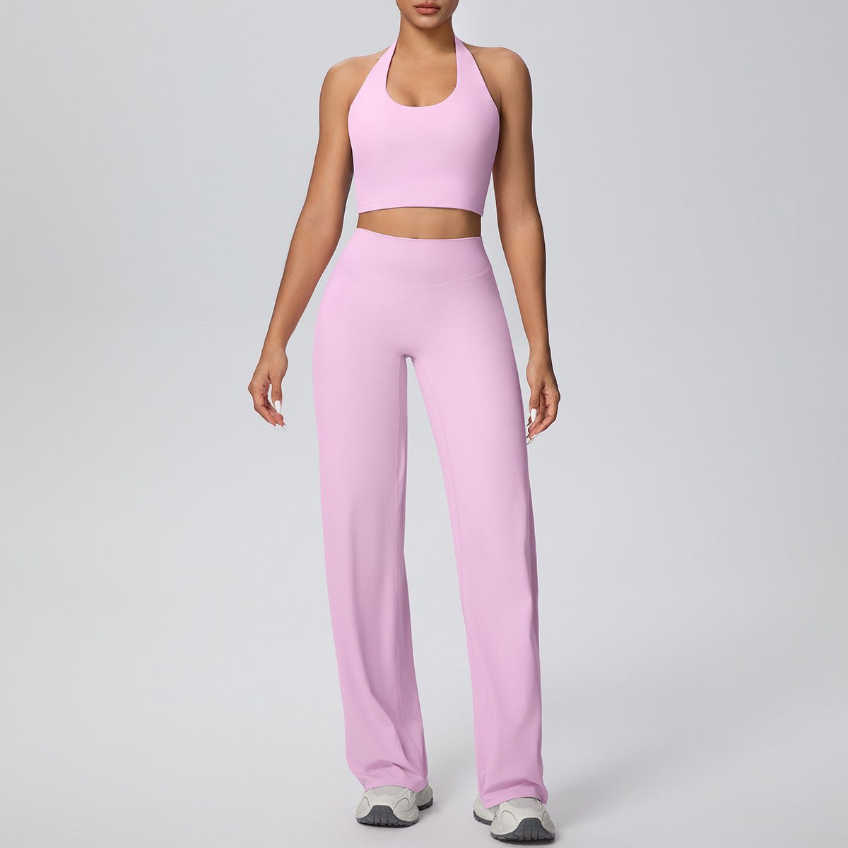 Halter Yoga Set with Straight Fit Trousers - Solbana