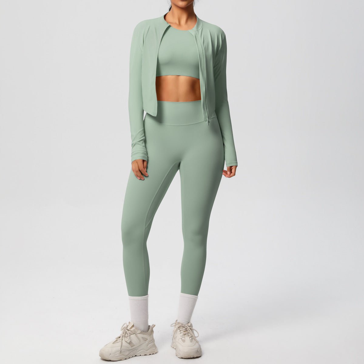 3 Piece Yoga Set with Jacket and Top - Solbana