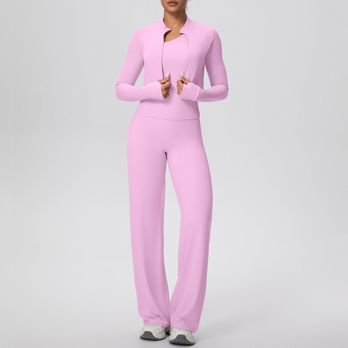 Women's Zip Yoga 3 Piece Workout Set - Solbana