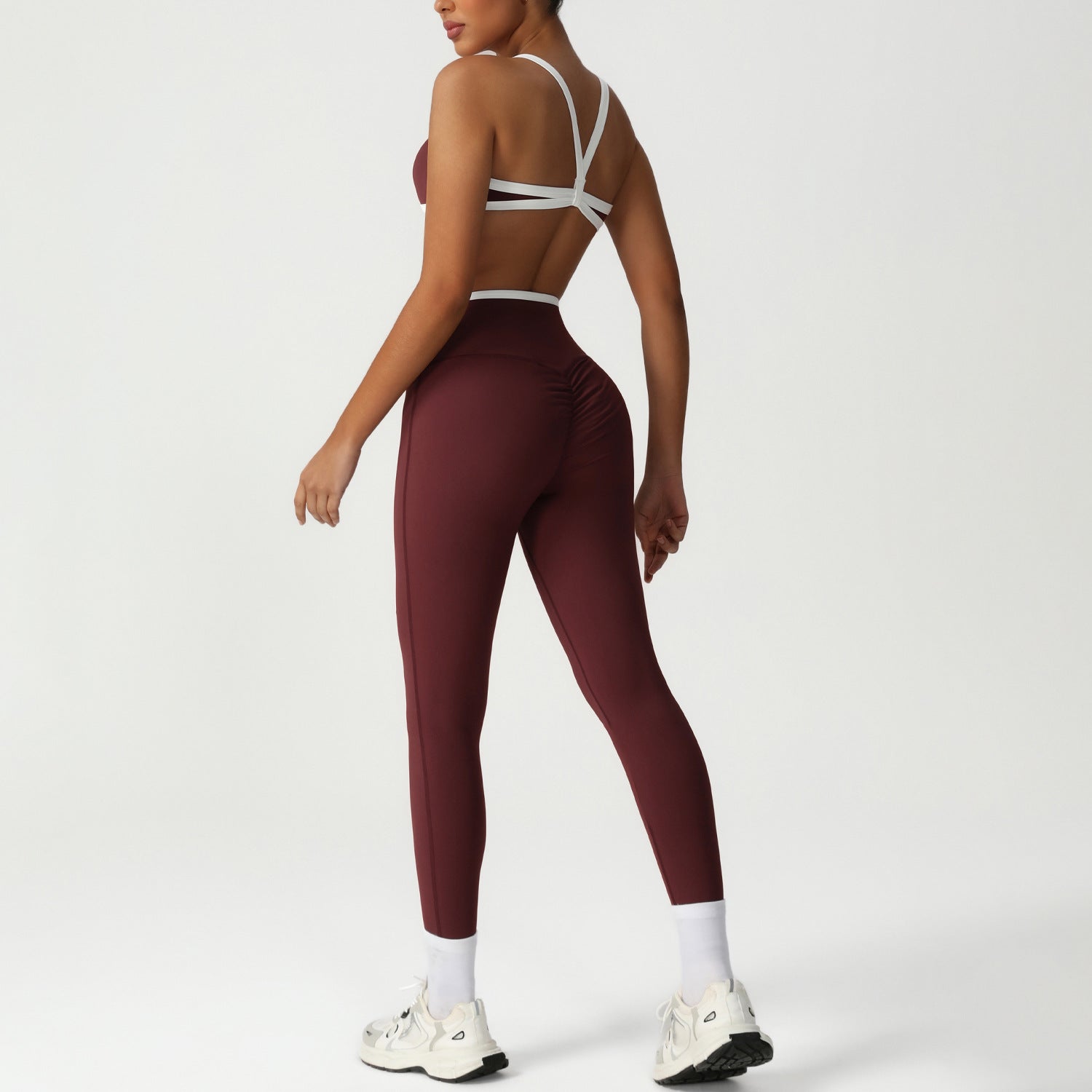 High Waist Peach Hip Yoga Set - Solbana