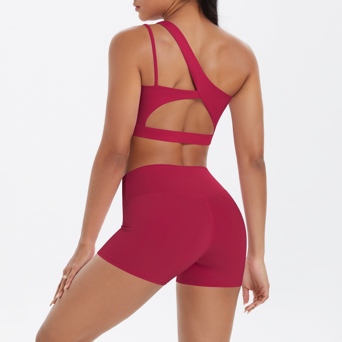 One Shoulder Nude Feel Yoga Set - Solbana