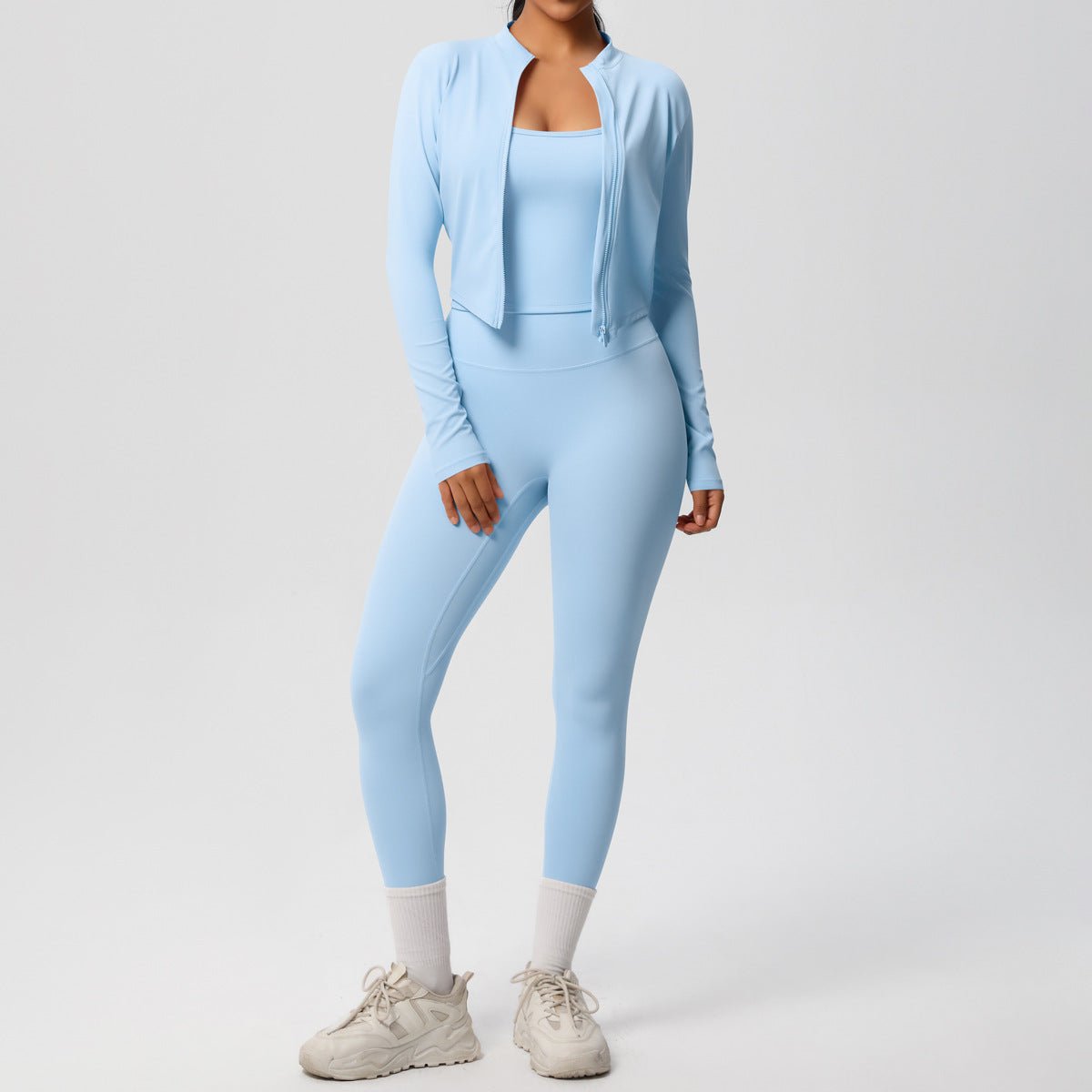 High Waist Nude Feel 3 Piece Yoga Set - Solbana