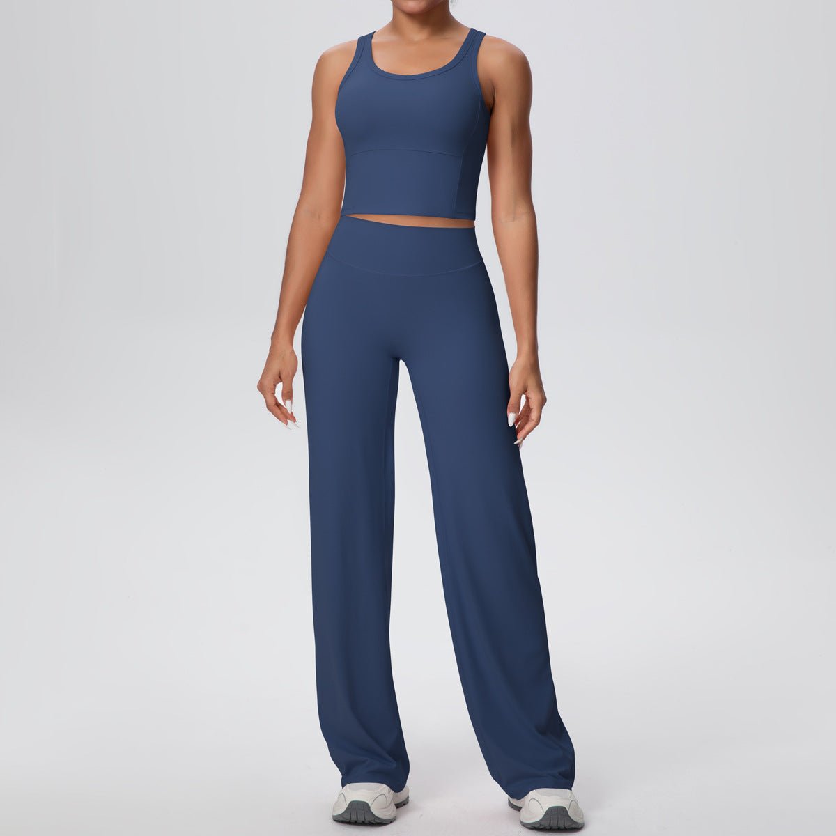 Micro Brushed Yoga Vest and Straight Leg Pants Set - Solbana