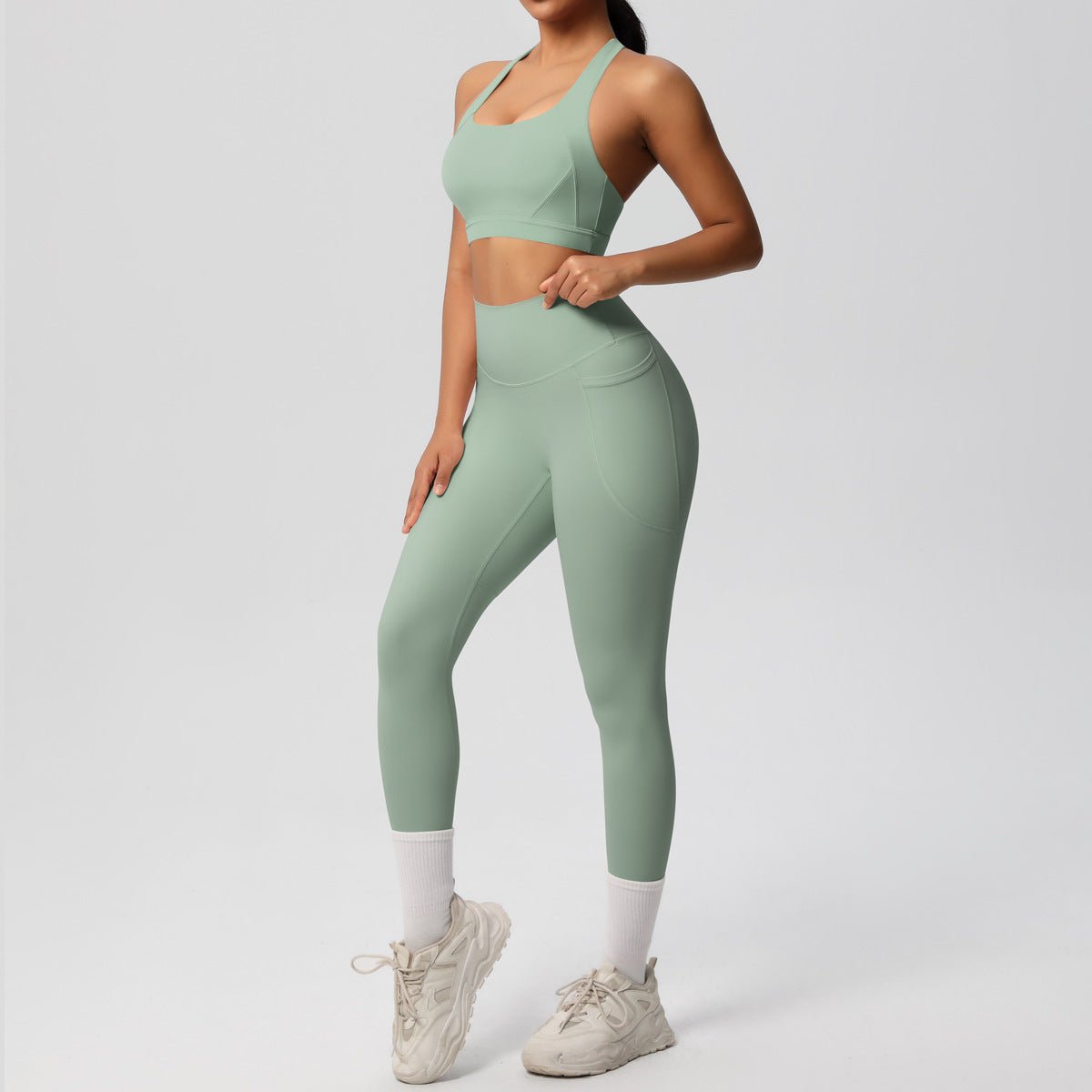 Shockproof Yoga Vest & Pocket Pants Set - Solbana
