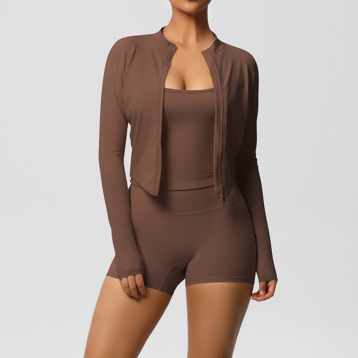 Seamless Nude Feel Three Piece Workout Set - Solbana