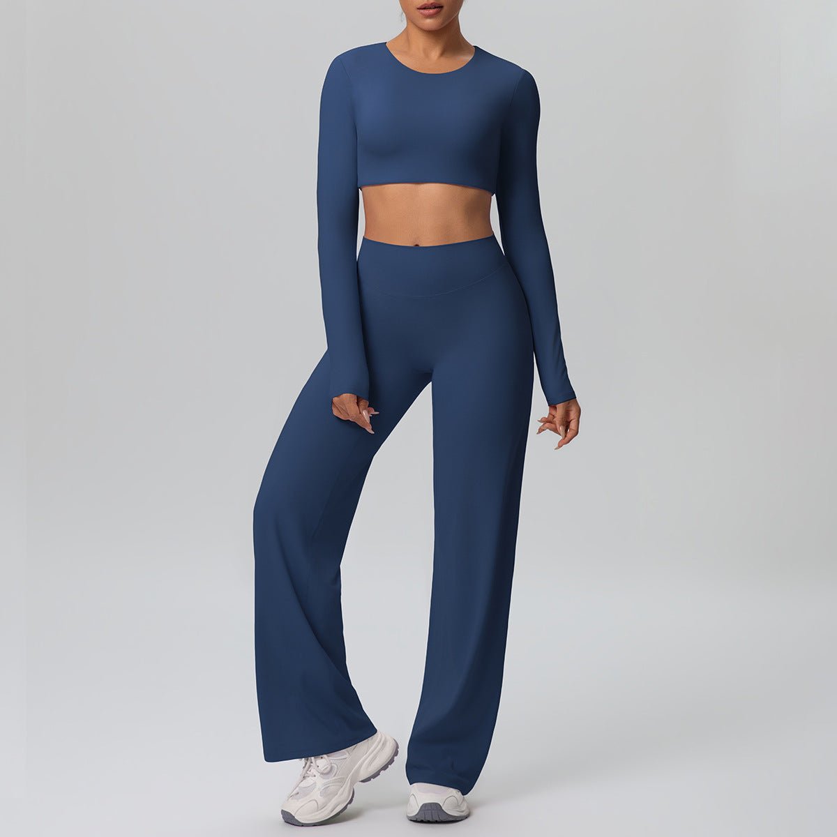 Long Sleeve Breathable Yoga Set with Chest Pad - Solbana