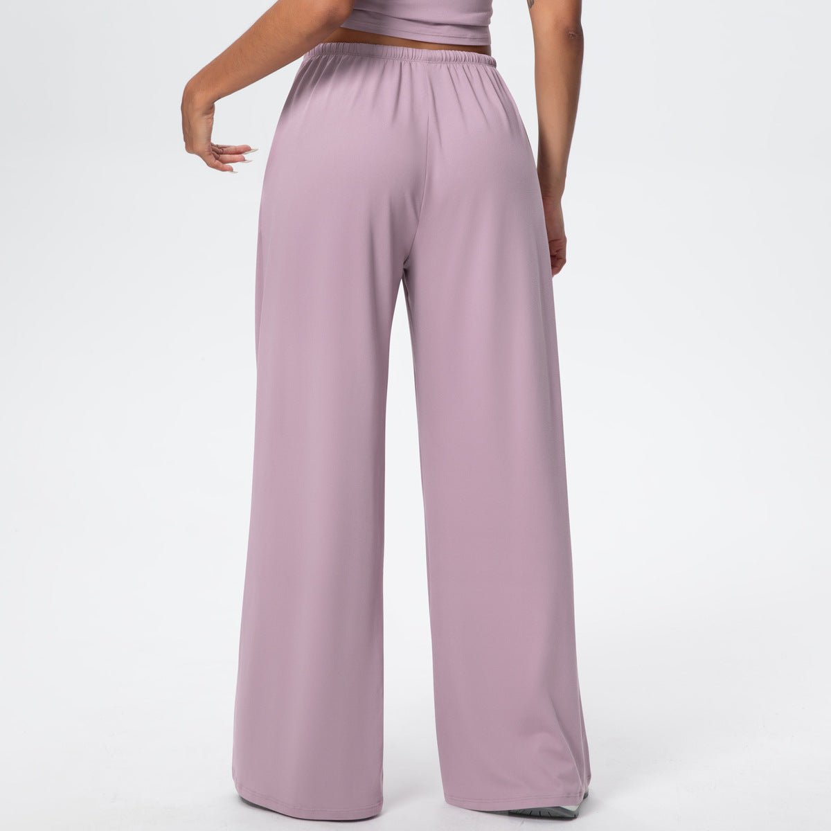Brushed Wide Leg Drawstring Pants with Pockets - Solbana