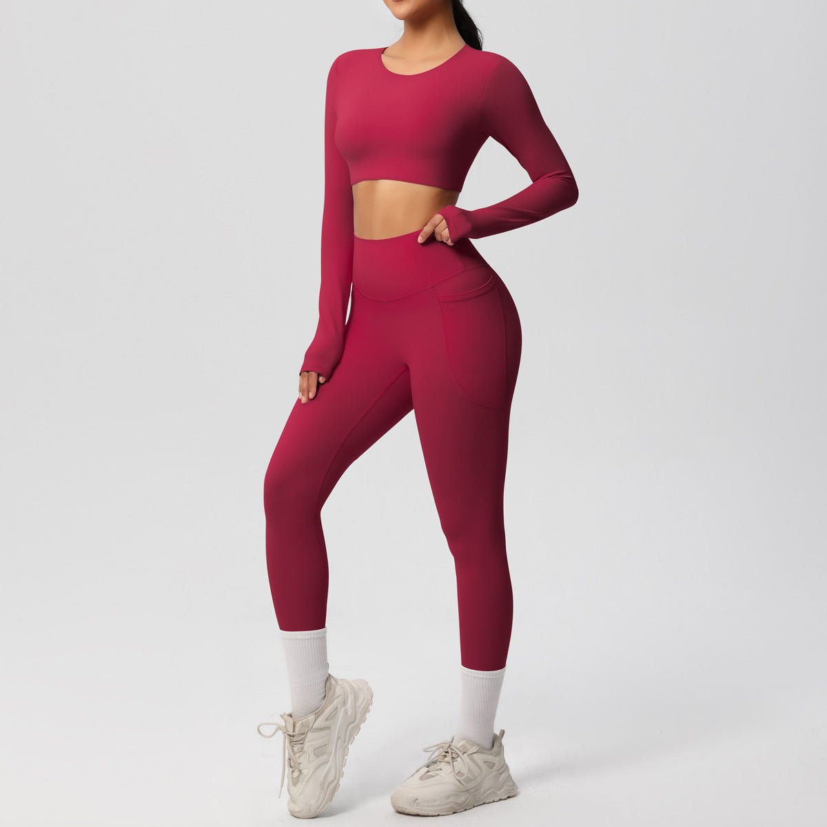 High Elastic Brushed Yoga Two Piece Set - Solbana