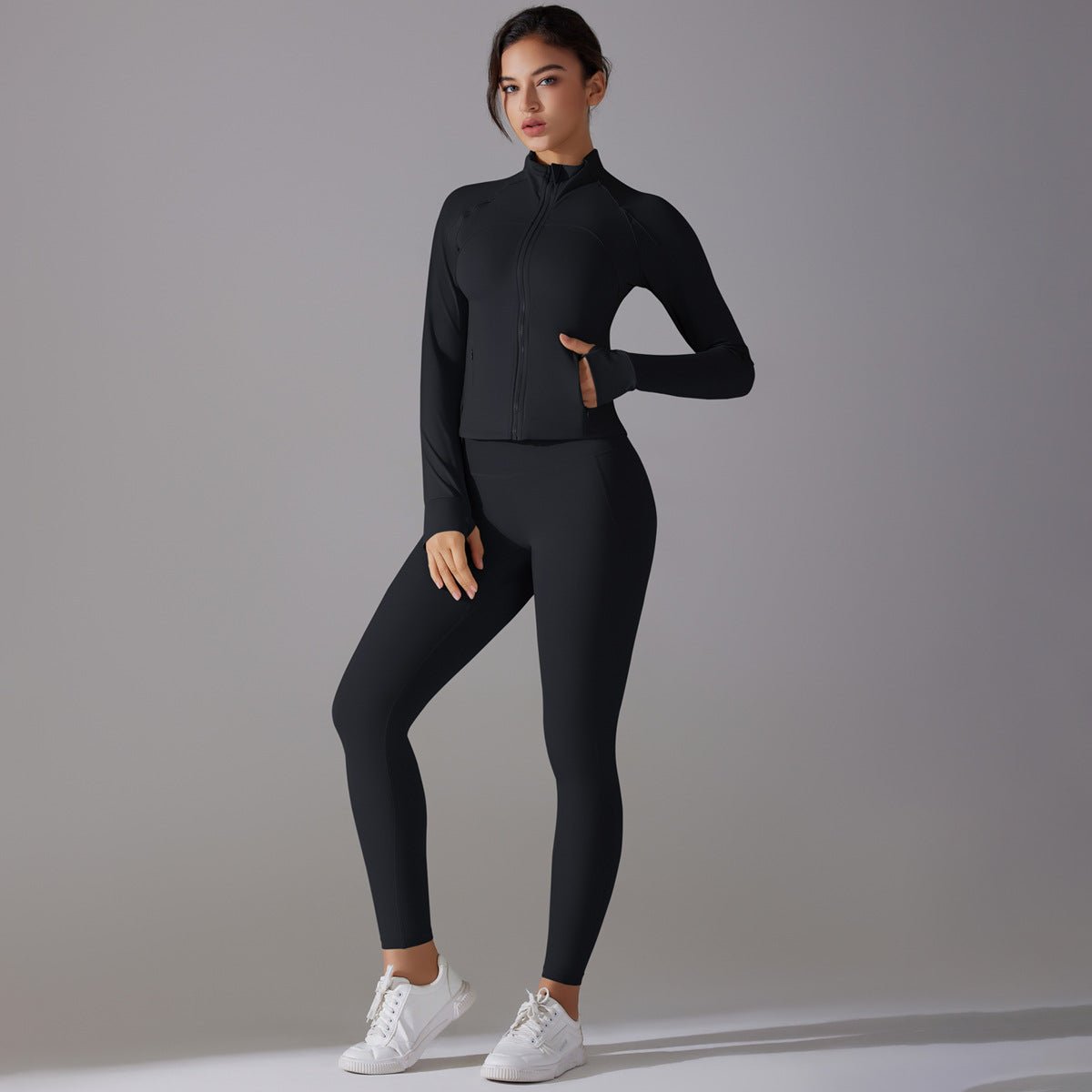 Slim Fit Zip - Up Yoga Set - Solbana