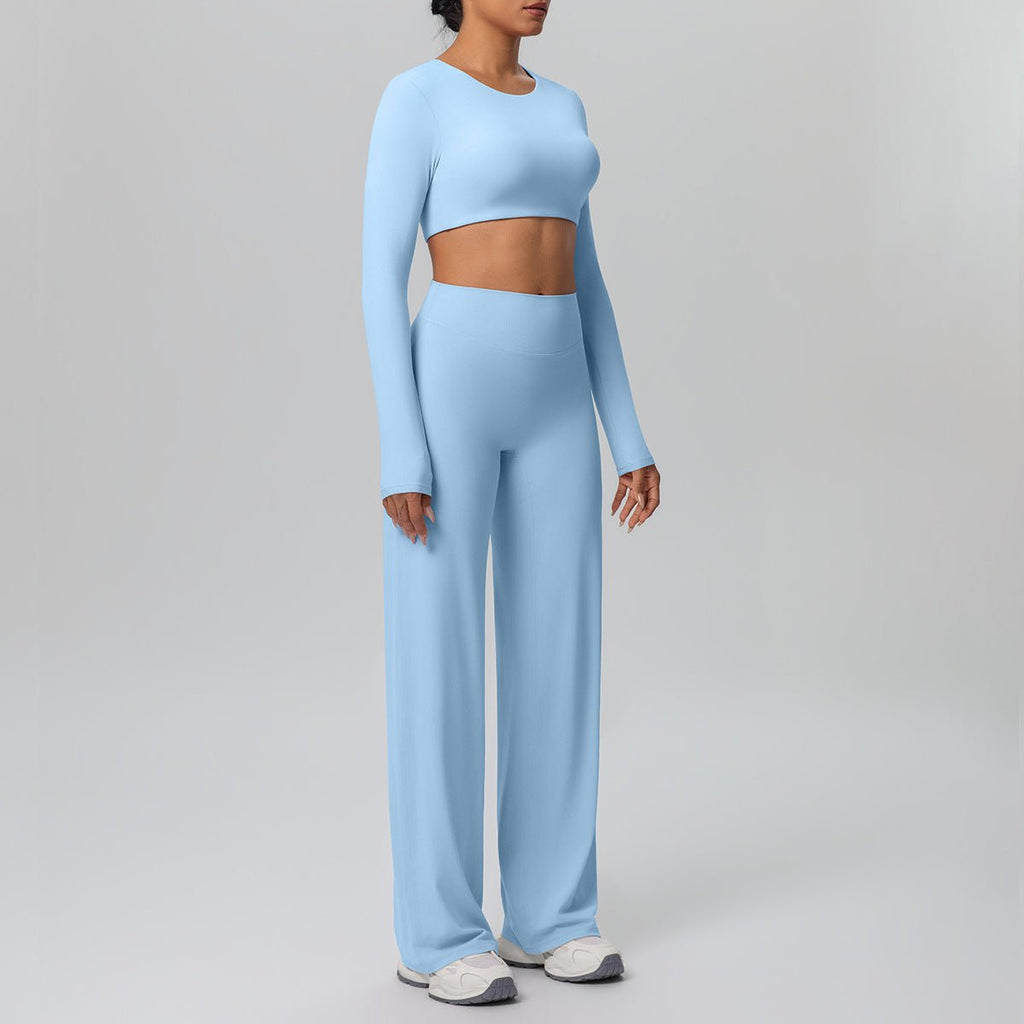 Long Sleeve Breathable Yoga Set with Chest Pad - Solbana
