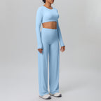 Long Sleeve Breathable Yoga Set with Chest Pad - Solbana
