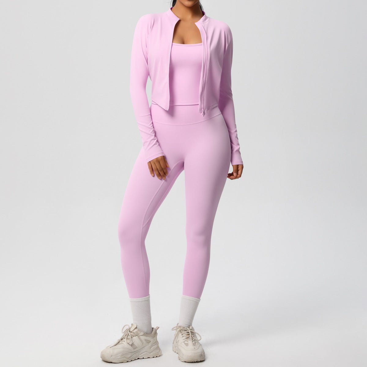 High Waist Nude Feel 3 Piece Yoga Set - Solbana