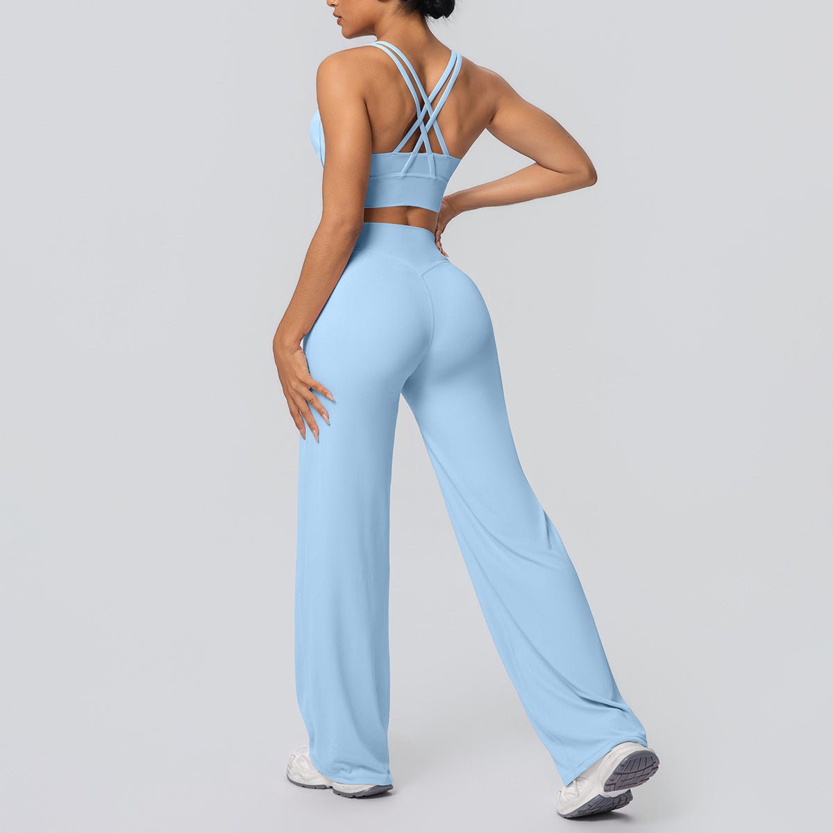 Cross Strap Backless Yoga Set - Solbana