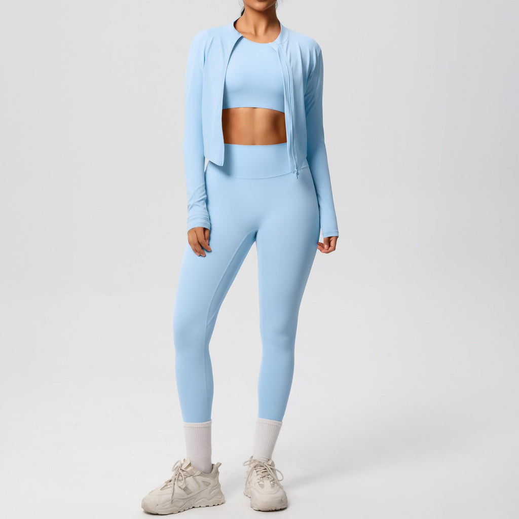 3 Piece Yoga Set with Jacket and Top - Solbana