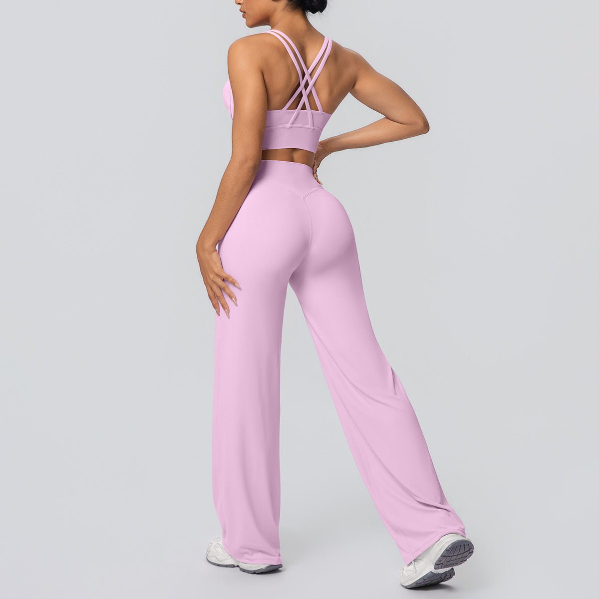 Cross Strap Backless Yoga Set - Solbana
