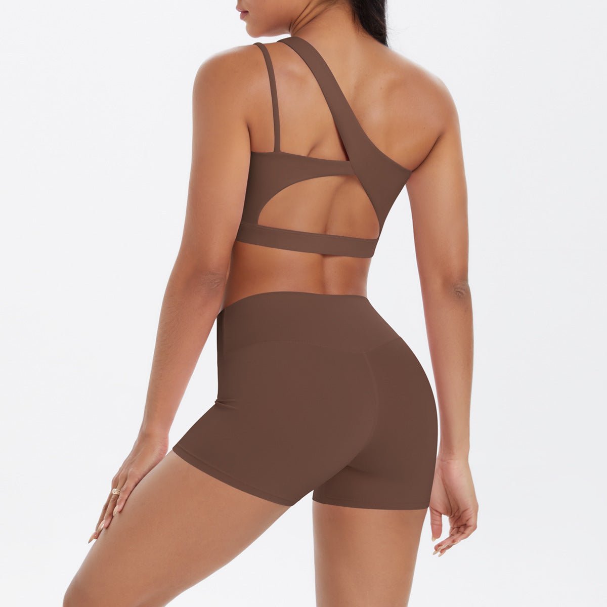 One Shoulder Nude Feel Yoga Set - Solbana